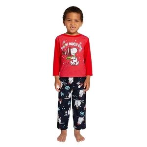 Peanuts Holiday Pajama Set Kids 2 Piece Snoopy